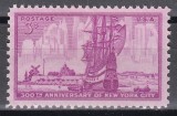 SUA 1953 - A 300-a aniversare a orașului New York, MNH