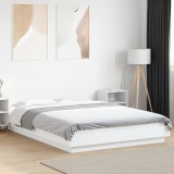 VidaXL Cadru de pat, alb ,135x190 cm, lemn prelucrat