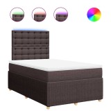 Cumpara ieftin Pat box spring cu saltea, maro inchis, 120x200 cm, textil