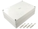 Carcasă universală din policarbonat, IP66, gri, 180 x 254 x 84 mm