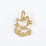 Pandantiv placat cu aur contur pisica