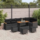 Cumpara ieftin Set de canapele pentru grădină 10 pcs Negru Rattan poli