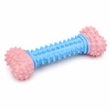 Jucărie Dentară pentru C&acirc;ini tip Os cu Bumbi, Culori Pastel