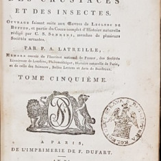 HISTOIRE NATURELLE, GENERALE ET PARTICULIERE DES CRUSTACES ET DES INSECTES par P. A. LATREILLE, TOM V - PARIS, 1802