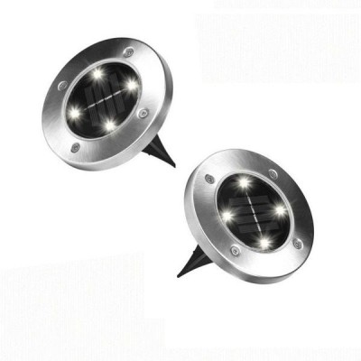Set 2 x lampi solare cu 4 LED-uri si senzor de lumina Solar Pathway Lights foto