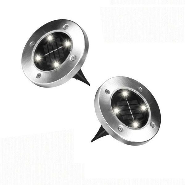 Set 2 x lampi solare cu 4 LED-uri si senzor de lumina Solar Pathway Lights