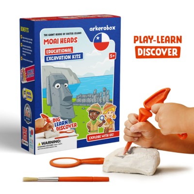 Arkerobox - set arheologic educational si puzzle 3d, moai heads foto