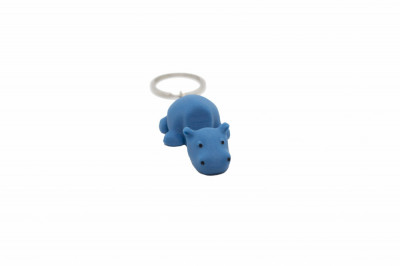 Hippo keychain phone stand - Albastru foto