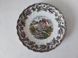 Farfurie mica portelan vintage Myott &#039;s Made in England Fine Staffordshire Ware Country Life, 14cm diametru