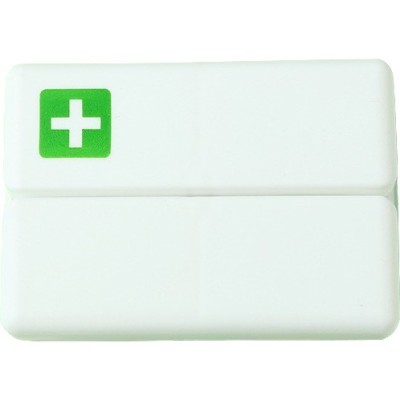 Cutie depozitare medicamente, 7 compartimente sigilate individual, pliabila, portabila, flippy, alb/verde foto