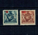 Liechtenstein 1924 - Uzuale stema, supratipar valori noi, serie nestampilata cu sarniere