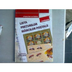 LISTA PRETURILOR MARCILOR POSTALE - VALABILA DE LA 01. 05. 2010