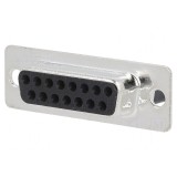 Cabo D-Sub 15 PIN Mamă Crimpat Negru - Conector Mufă pentru Aplicatii Electronice