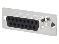 Cabo D-Sub 15 PIN Mamă Crimpat Negru - Conector Mufă pentru Aplicatii Electronice