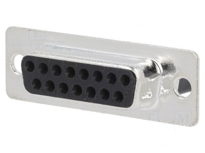Cabo D-Sub 15 PIN Mamă Crimpat Negru - Conector Mufă pentru Aplicatii Electronice foto