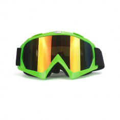 Ochelari unisex ski, snowboard, rama verde - lentila multicolora, O1VM foto