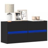 Dulap TV de perete cu lumini LED negru 100x31x45 cm