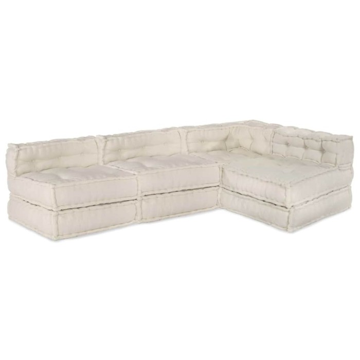 vidaXL Canapea modulară Manual 4 pcs Crem 70 x 70 x 56 cm țesătură 3315063