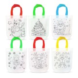 Geanta de colorat - de Craciun - cu 4 carioci - 24 x 22 cm - 6 modele