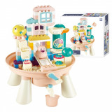 Masuta de joaca pentru copii cu apa si cuburi de construit Bricks-123 pcs, Oem
