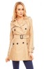 U596-155 Palton casual cu nasturi si centura in talie, S/M