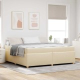 Cumpara ieftin Cadru de pat cu saltea Crem 200 x 200 cm țesătură