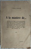 VIRGIL HUZUM - A LA MANIERE DE... Pillat Blaga Bacovia Baltazar Millian Macedonski Minulescu Cotrus Toparceanu etc... (VOLUM DE DEBUT / FOCSANI 1926)