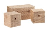 Set 3 cutii depozitare bambus natur 14 x 14 x 15 cm, 32 x 16 x 16 cm
