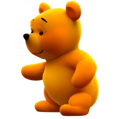 Sticker decorativ, Ursul Pooh, Galben, 85 cm, 12278TK