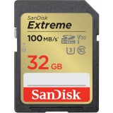 Card Memorie SDHC SanDisk Extreme, 32Gb, Clasa 10 / UHS-1 U3 SDSDXVT-032G-GNCIN