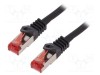 Patch cord S/FTP 6 litat LSZH negru 1,5m 27AWG LOGILINK