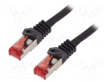 Patch cord S/FTP 6 litat LSZH negru 1,5m 27AWG LOGILINK