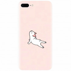 Husa silicon pentru Apple Iphone 7 Plus, Cute Dog Streching