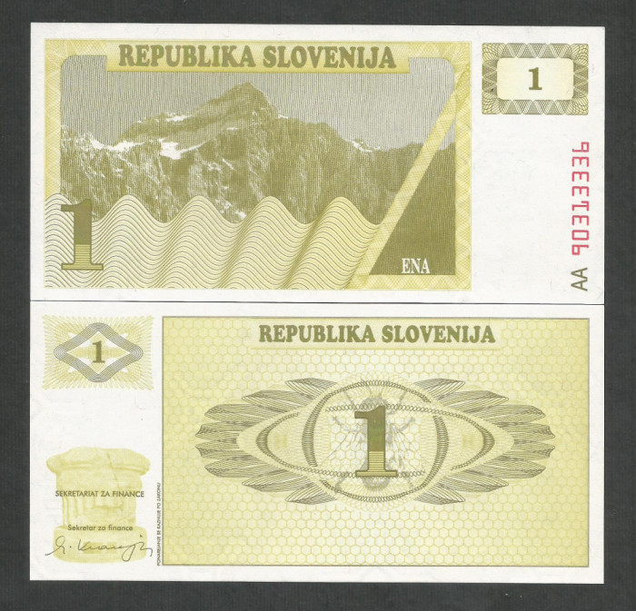 SLOVENIA 1 TOLAR 1990 UNC [1] P- 1 a , necirculata