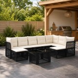 Cumpara ieftin Set de canapele pentru gradina 10 buc. Negru poliratan