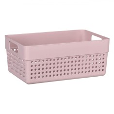 Coș Depozitare Plastic, Model Perforat, Capacitate 3.5L, Roz
