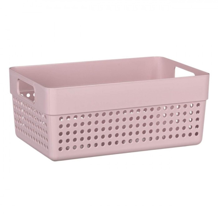 Coș Depozitare Plastic, Model Perforat, Capacitate 3.5L, Roz