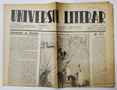 UNIVERSUL LITERAR , SAPTAMANAL , ANUL L , NR. 3 , SAMBATA , 11 IANUARIE , 1941 foto