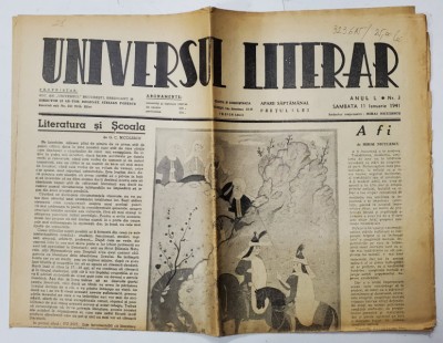 UNIVERSUL LITERAR , SAPTAMANAL , ANUL L , NR. 3 , SAMBATA , 11 IANUARIE , 1941 foto