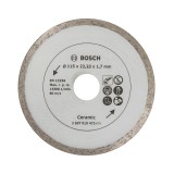 Disc diamantat, continuu, pentru debitare placi ceramice / granit, Bosch Ceramic, 115 x 22.23 x 1.7 mm