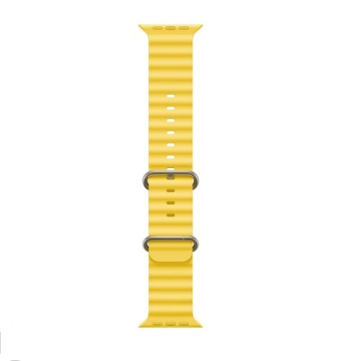 Curea smartwatch,THD, modelul Ocean, compatibila cu Apple Watch Ultra2 49 mm, Apple Watch 45 mm seria 9, Apple Watch SE 44 mm, marime universala, galb foto