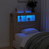 Tablie de pat cu LED, stejar sonoma, 100x18,5x103,5 cm, lemn GartenMobel Dekor, vidaXL