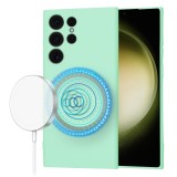 Husa silicon Samsung Galaxy S23 Ultra Techsuit SoftFlex MagSafe, verde deschis