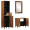 Set dulap baie 3 buc. Maro miere Lemn de mango solid - 2