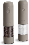 Cumpara ieftin Set 2 rasnite electrice TLYSXPRO, reincarcabile USB-C, 6 niveluri de macinare, LED, ceramica, culoare Greige