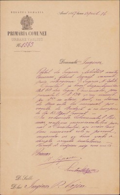 HST 245S Numire inginer al orașului Vaslui 1887 semnat olograf primar N Lupașcu foto
