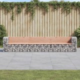 Cumpara ieftin Bancă de grădină tip gabion,347x71x65,5 cm, lemn masiv Douglas
