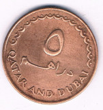 Moneda 5 dirham 1966 - Qatar &amp; Dubai, cotatii ridicate!, Asia, Bronz