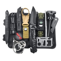 Kit de supravietuire turistic multifunctional camping, vanatoare, pescuit, 12 piese Household NewTrend