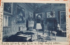 Carte postala, Castelul Peles, dormitorul regesc, 1929